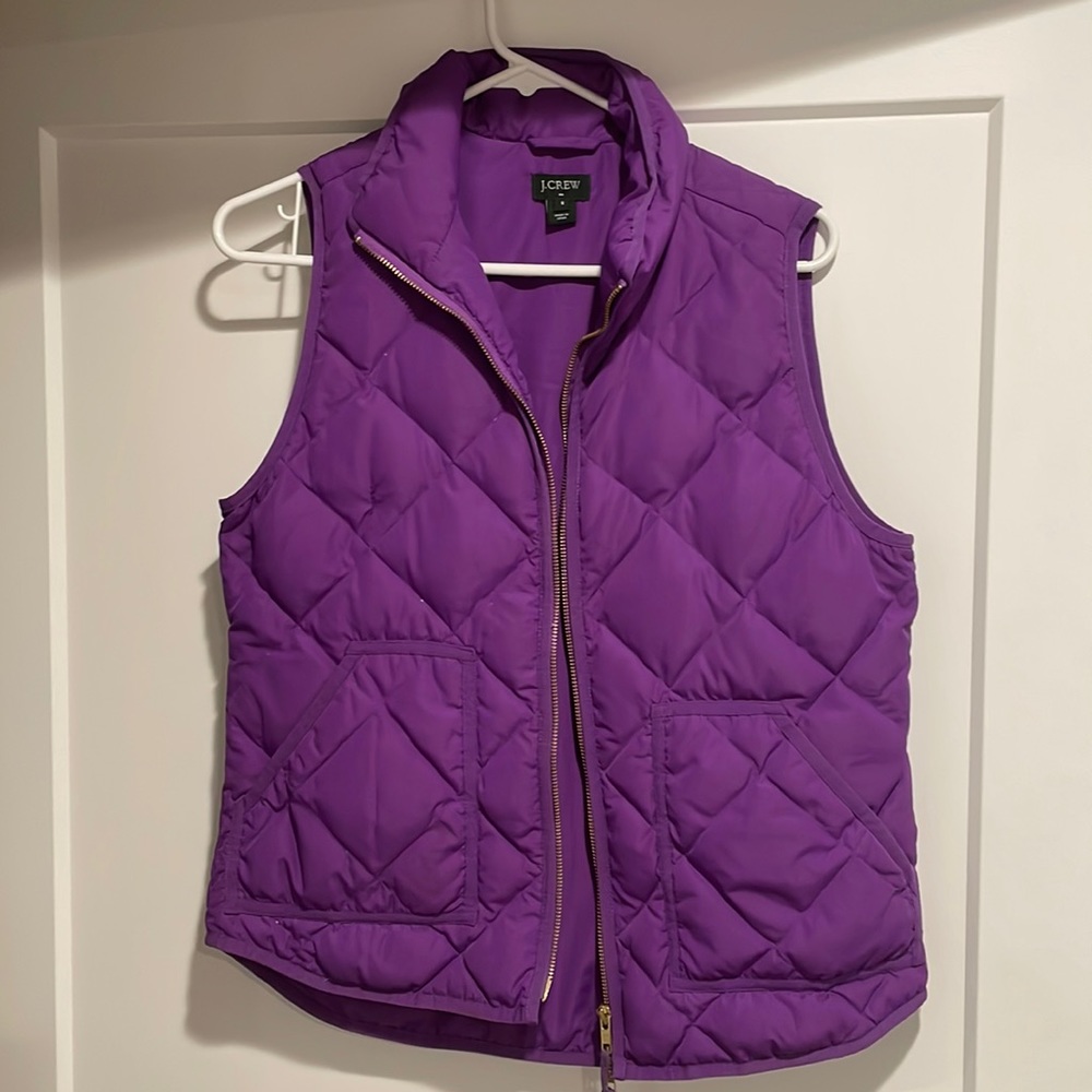 J Crew purple puffy vest size small